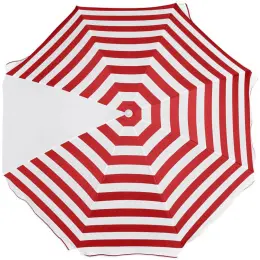 Serendipio Tanereef Stripe Beach Umbrella Red Top